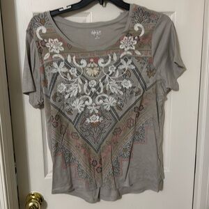 Top gray orange and white